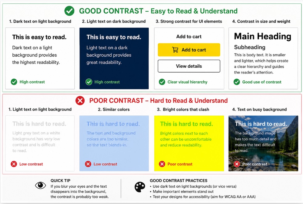 Contrast good vs. poor